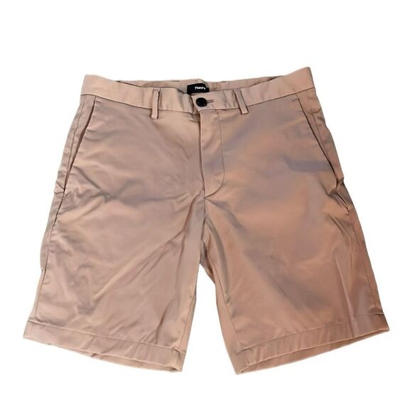 Theory Men’s Zaine Slim Straight Shorts 33” x 8” inseam Khaki Tan - Picture 2 of 8